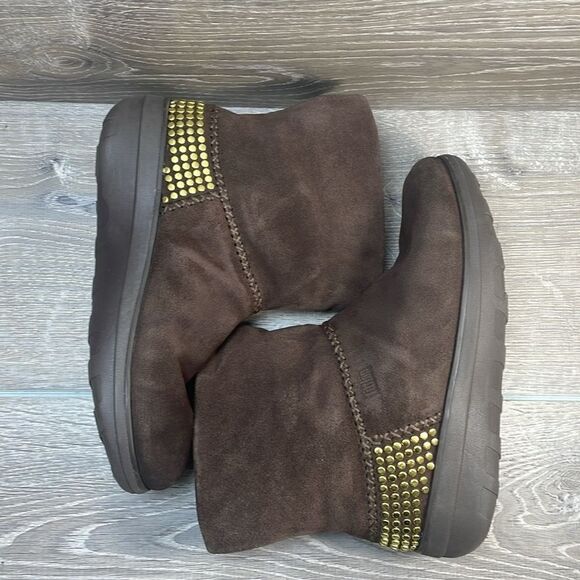 Fitflop Mukluk Shorty II Rockstud Warm Waterproof Suede Women’s Sz 8 Winter Boot - Picture 9 of 13